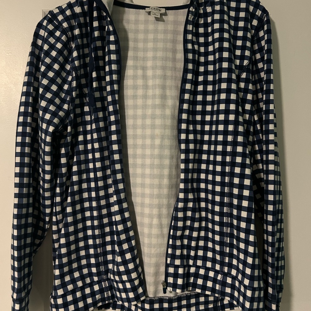 J Crew gingham zip up